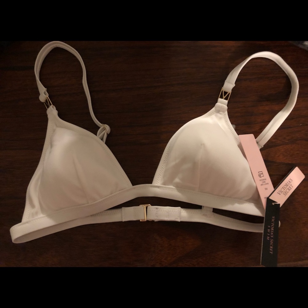 Victoria Secret’s White Bikini Top, NWT XS